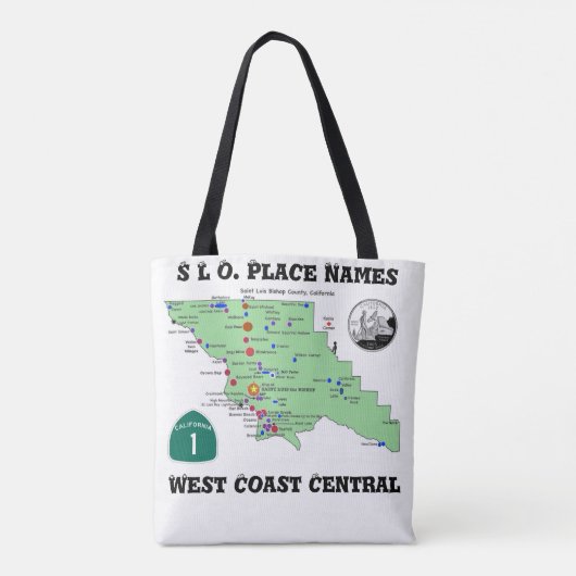 SLO plaatsnamen kaart met Engelse vertalingen Tote Bag (Achterkant)