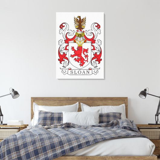 Sloan Family Crest Canvas Afdruk (Insitu (Slaapkamer))