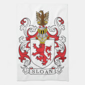 Sloan Family Crest Theedoek (Verticaal)