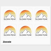 Sloan Peak Washington Retro Vierkante Sticker (Vel)