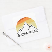 Sloan Peak Washington Retro Vierkante Sticker (Envelop)