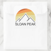 Sloan Peak Washington Retro Vierkante Sticker (Tas)
