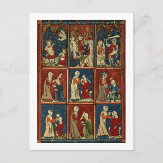 Sloane 1977 fol.2V Medische en bijbelse scènes, vo Briefkaart (Voorkant)