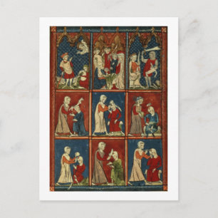 Sloane 1977 fol.2V Medische en bijbelse scènes, vo Briefkaart