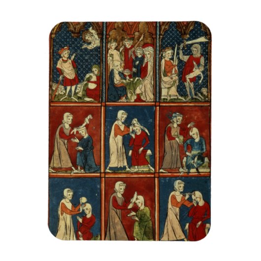 Sloane 1977 fol.2V Medische en bijbelse scènes, vo Magneet (Verticaal)