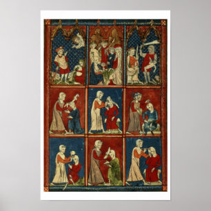 Sloane 1977 fol.2V Medische en bijbelse scènes, vo Poster