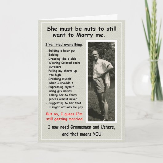 Slob heeft Groomsmen en Ushers nodig (Voorkant)