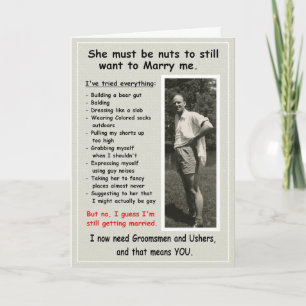 Slob heeft Groomsmen en Ushers nodig