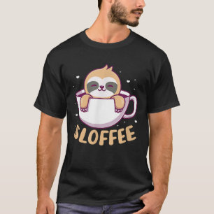 Sloffe Sloth Coffee Kawaii T-shirt