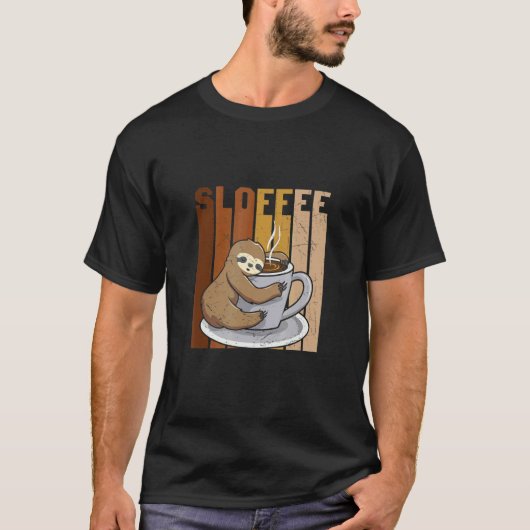 Sloffee Coffee Drinker Sleuf T-shirt (Voorkant)