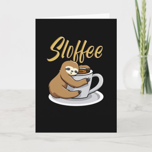 Sloffee Funny Sloth Coffee Mok Kaart (Voorkant)