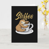 Sloffee Funny Sloth Coffee Mok Kaart (Gele Bloem)