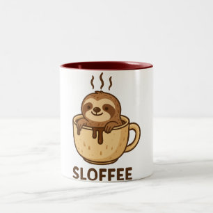 SLOFFEE — Mooie Luiaard Koffie Grappige Luiaard Tweekleurige Koffiemok