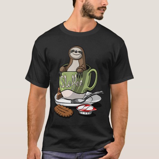 Sloffee Sloth Koffie T-shirt (Voorkant)