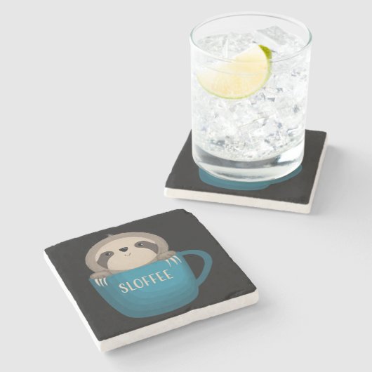 Sloffee! Stenen Onderzetter (Zijkant)