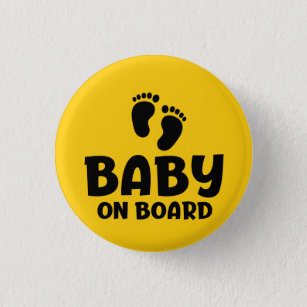 Slogan baby aan boord - baby, in auto. ronde button 3,2 cm