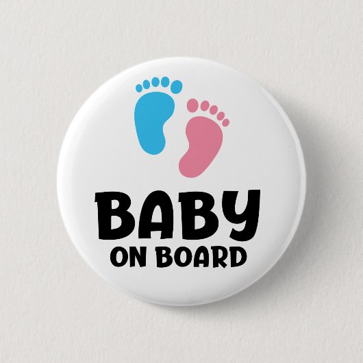 Slogan baby aan boord - baby, in auto. ronde button 5,7 cm (Voorkant)