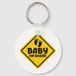 Slogan baby aan boord - baby, in auto. sleutelhanger