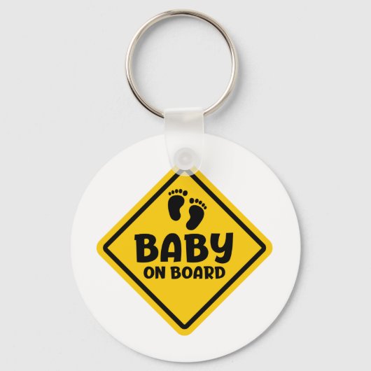 Slogan baby aan boord - baby, in auto. sleutelhanger (Voorkant)