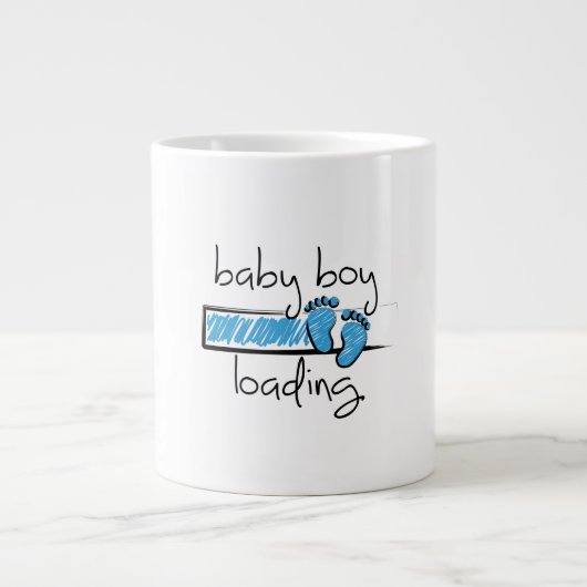 Slogan baby boy is loading. baby jongen opkomst grote koffiekop (Voorkant)