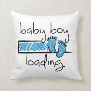 Slogan baby boy is loading. baby jongen opkomst kussen