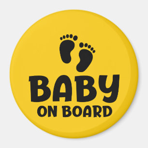 Slogan baby on board - baby aan boord, in auto.  magneet