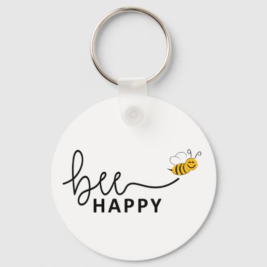 Slogan bee happy, je groene zorgen. Basis. Sleutelhanger (Voorkant)