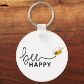 Slogan bee happy, je groene zorgen. Basis. Sleutelhanger (Voorkant)