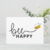 Slogan bee happy, maak je geen zorgen. Wees blij. (Staand voorkant)