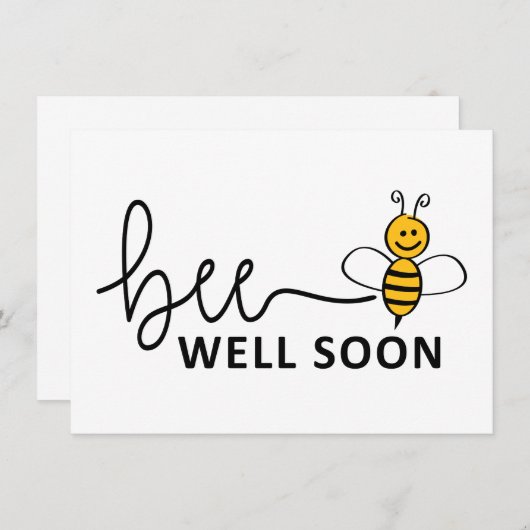 Slogan Bee well soon. Van harte beterschap ! (Voorkant / Achterkant)