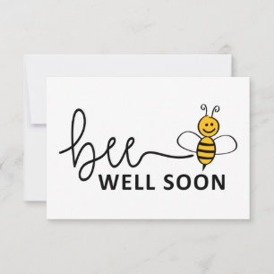 Slogan Bee well soon. Van harte beterschap ! Kaart