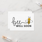 Slogan Bee well soon. Van harte beterschap ! Kaart (Voorkant / Achterkant in situ)