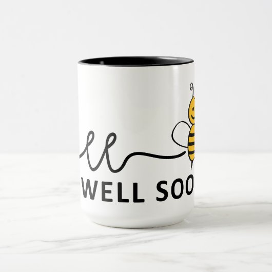 Slogan Bee well soon. Van harte beterschap ! Mok (Midden)