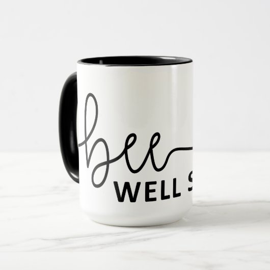 Slogan Bee well soon. Van harte beterschap ! Mok (Voorkant links)