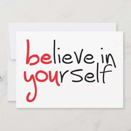 Slogan Believe in yourself. Geloof in jezelf (Voorkant)