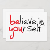 Slogan Believe in yourself. Geloof in jezelf (Voorkant / Achterkant)