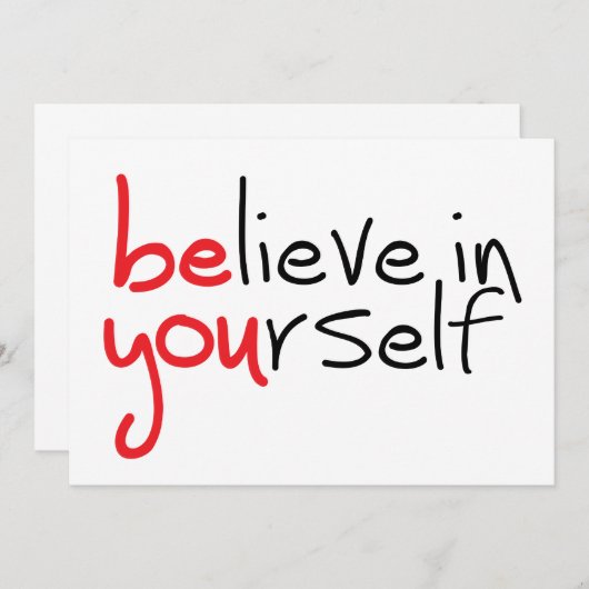 Slogan Believe in yourself. Geloof in jezelf (Voorkant / Achterkant)