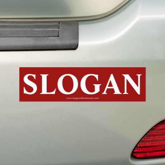 "Slogan" bumpersticker (Op auto)