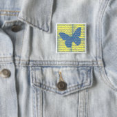 Slogan Butterfly Vierkante Button 5,1 Cm (In situ)