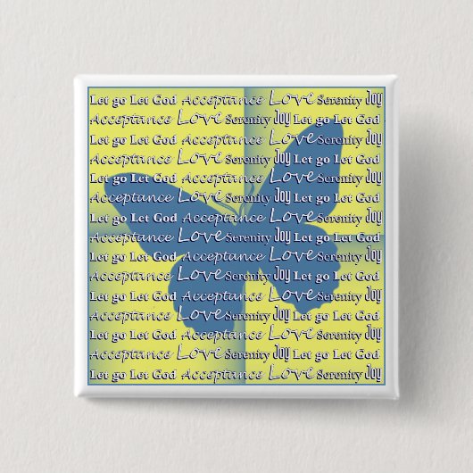 Slogan Butterfly Vierkante Button 5,1 Cm (Voorkant)