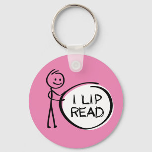 Slogan die ik lip lees of lees. Ik kan lezen. Sleutelhanger