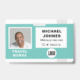 Slogan en foto naamkaartje voor werknemers badge