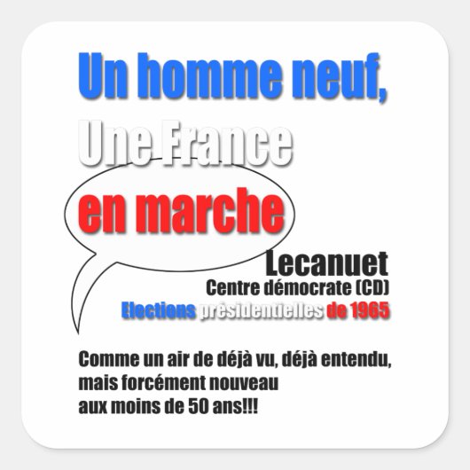 Slogan En Marche Vierkante Sticker (Voorkant)