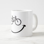 Slogan fiets met blij gezicht. Blij lach gezicht. Grote Koffiekop (Voorkant rechts)