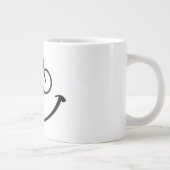 Slogan fiets met blij gezicht. Blij lach gezicht. Grote Koffiekop (Rechts)