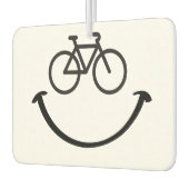 Slogan fiets met blij gezicht. Blij lach gezicht. Luchtverfrisser (Links)