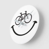 Slogan fiets met gezicht. Blij gezicht. Ronde Klok (Hoek)