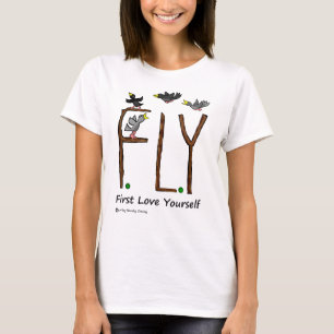 Slogan FLY First Love jezelf T-shirt