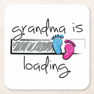 Slogan grandma is loading. Opa en oma worden. Kartonnen Onderzetters
