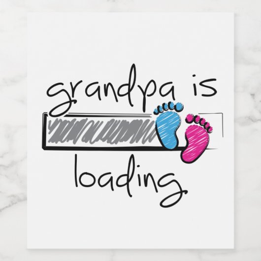 Slogan grandpa is loading. Opa worden. Wijn Etiket (Enkel label)